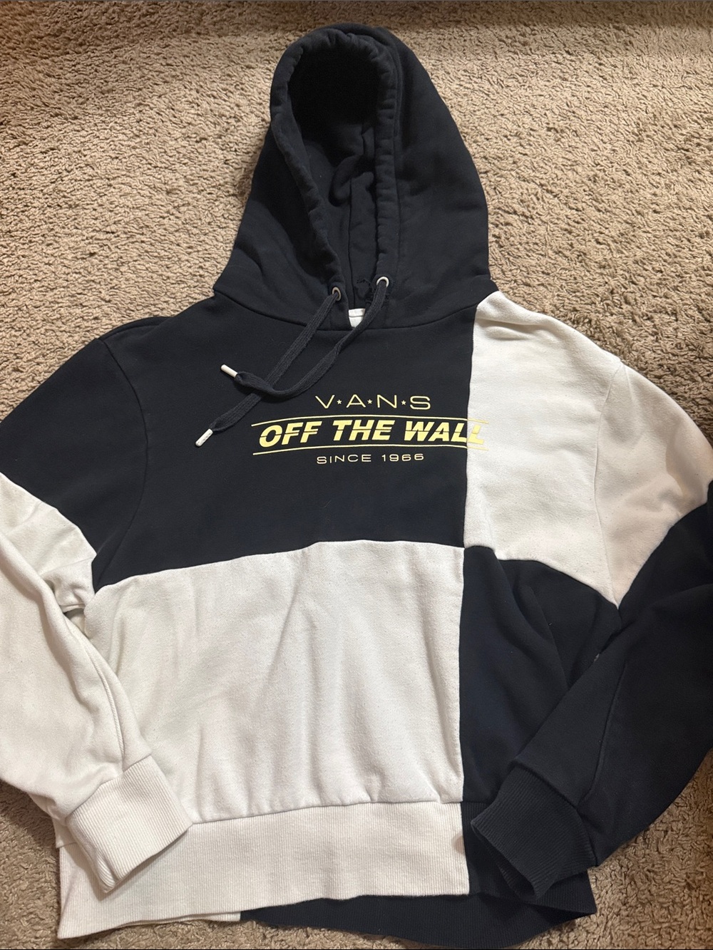 Vans 2012 Women’s XS Colorblock Classic Checkered Sweatshirt Yellow Logo